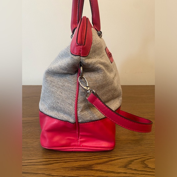 London Fog  Leather & Tweed Handbag - Picture 4 of 8